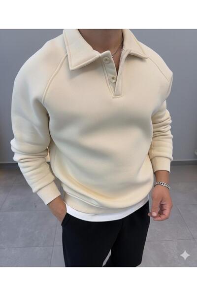 NO 601 Ανδρικό μπλουζάκι Roberto Reglan σε μπεζ χρώμα με γιακά και κουμπιά