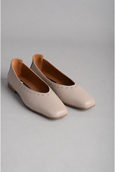 SEÇ KUNDURA Select B107 Genuine Leather Women's Flat Shoes Mink