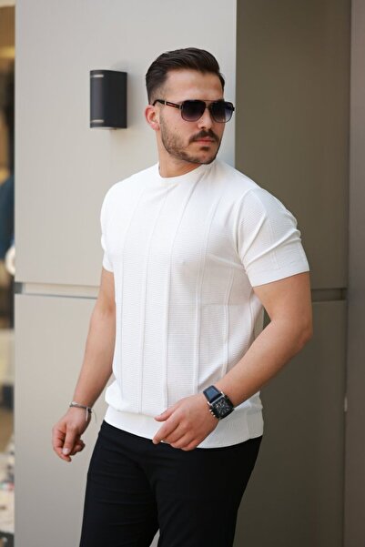 Lady Moss Ανδρικό μπλουζάκι με ανάγλυφο κοντομάνικο μοτίβο