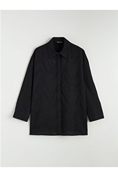 LC Waikiki Lcw Modestblack Self Patterned Women's Shirt Tunic