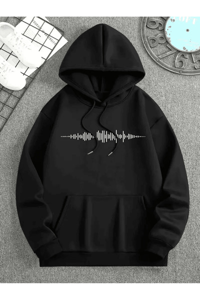 ALEYZA MODA هوديي للرجال من سيس ويف مطبوع بغطاء رأس