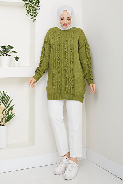 Pamuk Butik Women's Ruffle Detailed Sweater