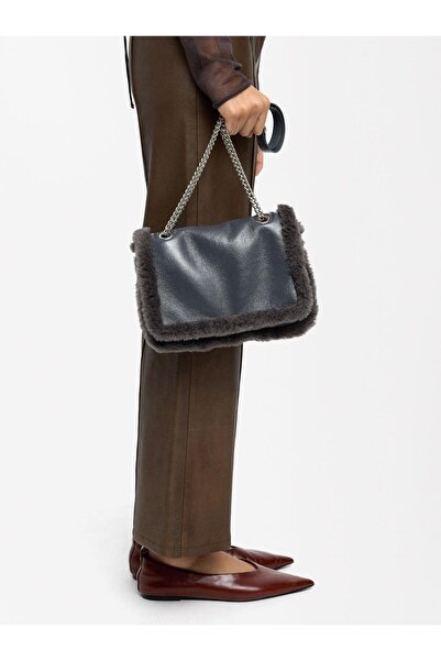 PARFOIS Kürk Efektli Kenarlı Omuz Çantası