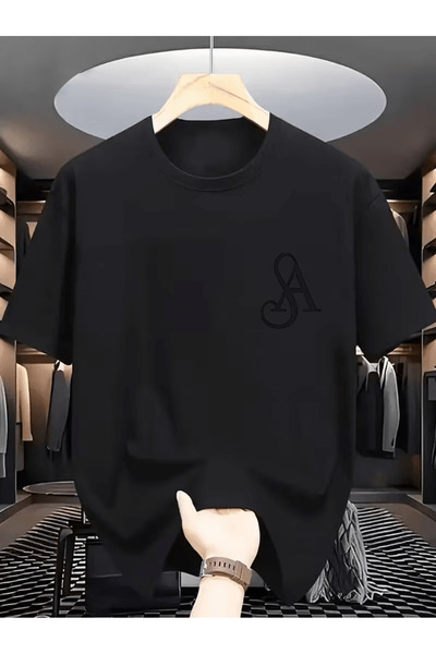 ALEYZA MODA Simple and Stylish Logo Graphic Men's T-Shirt