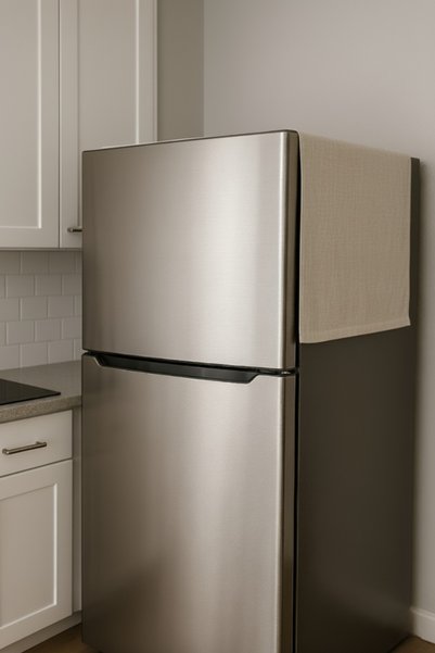 MiniStand Raw Cloth Refrigerator Top Cover Natural Fabric 65X120 cm Dust and Stain Protective Cover