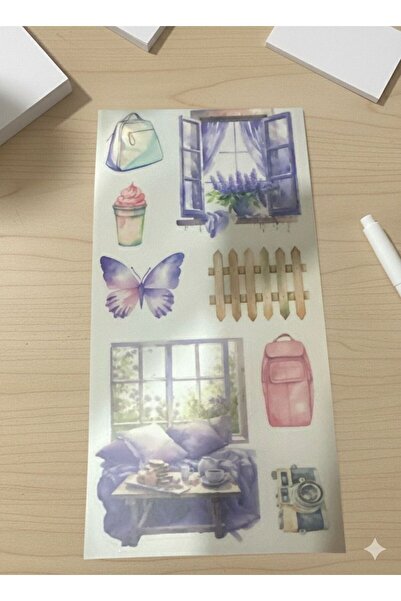 hediyeofisi Sunny & Warm Concept Sticker Book 20 Pages– for Bullet Journal and Notebook Decoration | Gift Office