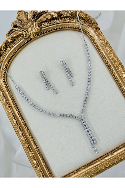 Snartun Zirkon Taşlı Kolye ve Küpe Seti – Özel Kutulu