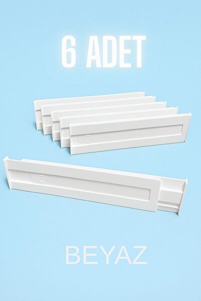 HızlıTrend 6 Adet Akrilik Beyaz Teleskopik Ayarlanabilir Çekmece İçi Düzenley...