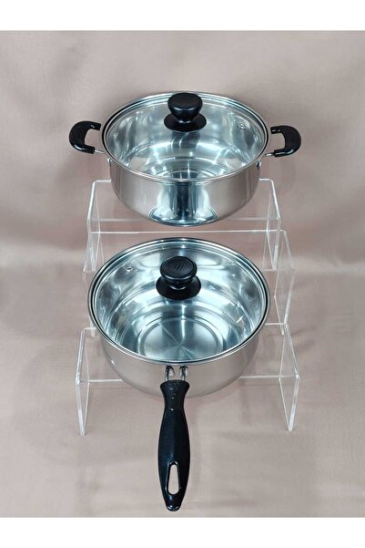 AR Pot + Casserole Set of 2 Pieces, Stainless Steel, 20 cm