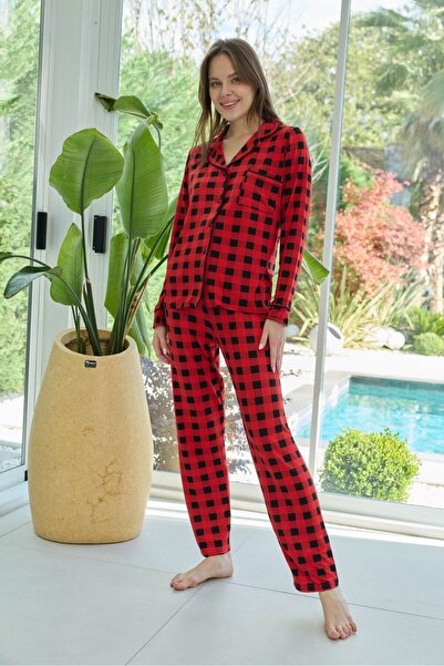 AYS Pure Buttoned Series Ara Piped Long Sleeve Pajama Set