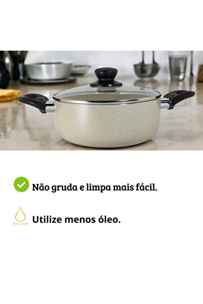 cc bin shihon 24cm Granite Cooking Pot with Glass Lid / Non-stick Granite Pot