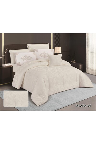 Red Rose Dilara fully embroidered single bedsheet set made of microfiber, 7 pieces, size 170X230 cm