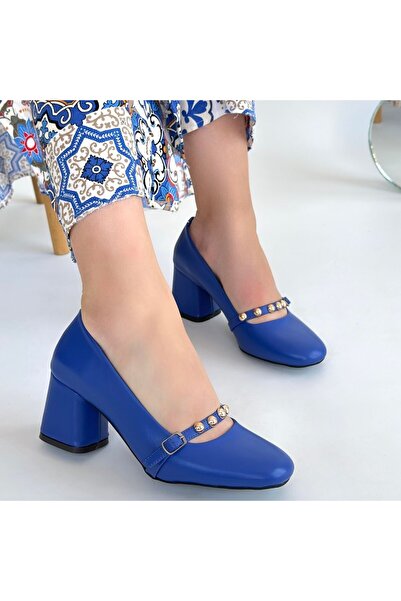 Kanonik Education Tino Blue Skin Heeled Shoes