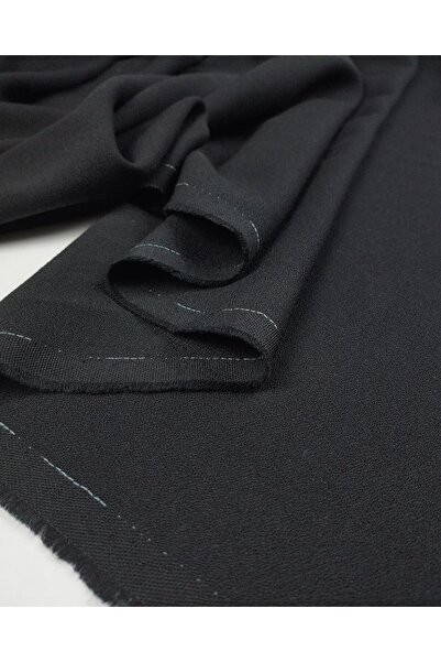 Kumaş Parça Чорна крепова тканина (ширина 140 см x довжина 385 см)