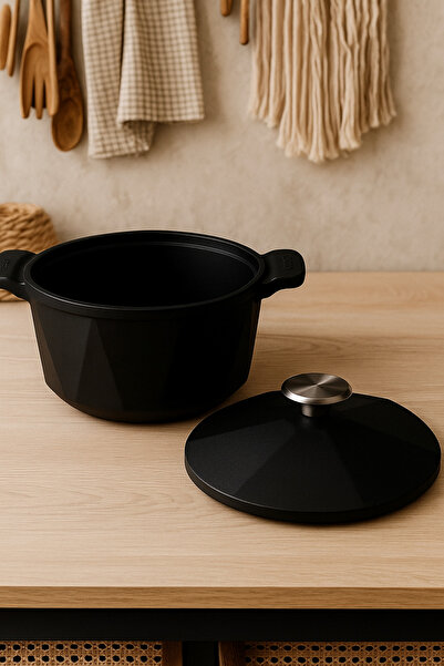 COCİNERO 3119 Cast Iron Pot 24 cm Quartz Black