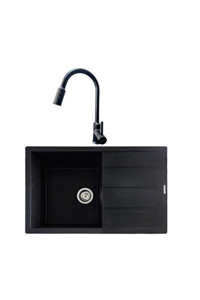 SanDonna KITCHEN SINK SET PAULLINA BLACK + CAMI BLACK MIXER