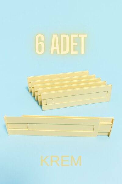 HızlıTrend 6 Adet Akrilik Krem Teleskopik Ayarlanabilir Çekmece İçi Düzenleyi...