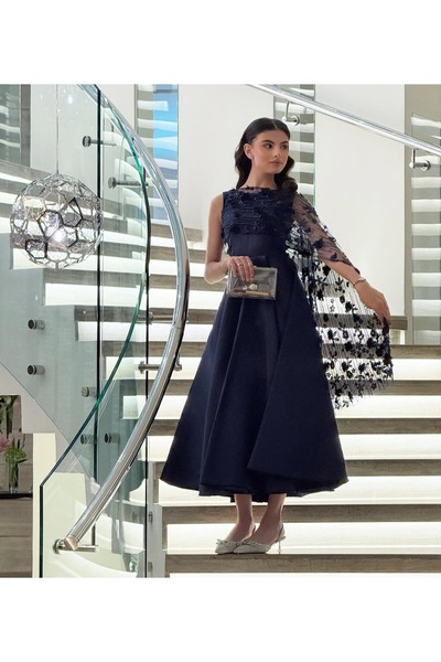 ZOHRAN فستان أنيق بالون الكحلي