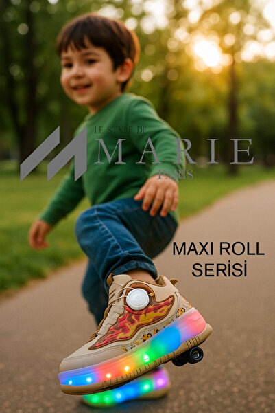 LE STYLE DE MARIE Çocuk Patenli Işıklı Ayakkabı - Yeni - Tekerlekli Boğazlı S...