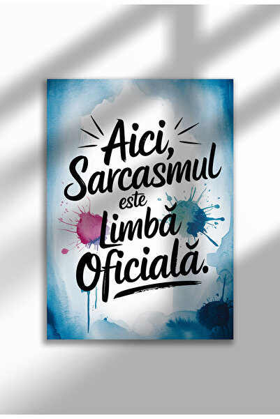 21mxm Unframed Romanian Quote Canvas Poster - Digital Print - Sarcasm is the official language