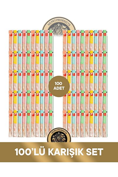 Wanpy 100'lü Karışık Kedi Krema Ödül Maması 100x14 gr