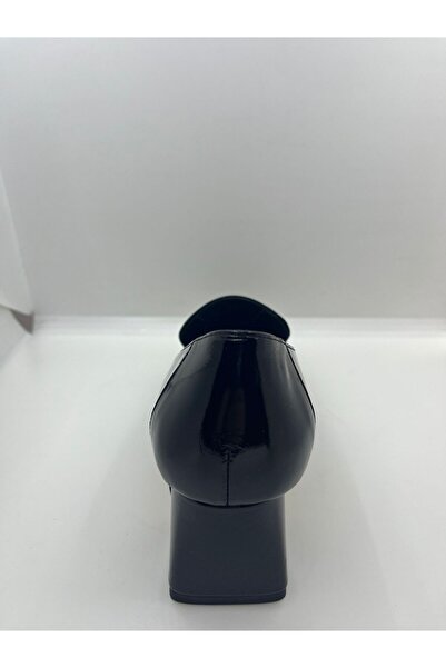 VEYİS USTA Thick Heeled Casual Stylish Genuine Leather Blunt Toe