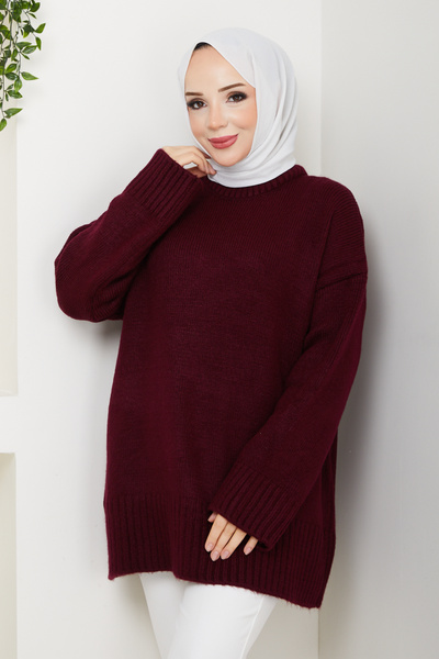 Pamuk Butik Women's Crew Neck Oversize Knitwear Sweater