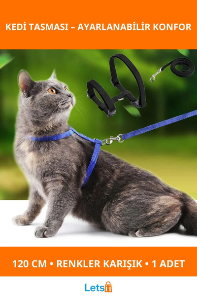 Letsii Adjustable Colorful Cat Collar 120cm