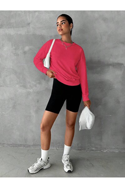 COOLHILL Women's Basic Crew Neck Raglan Sleeve Sweatshirt