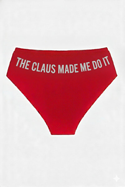 TWINTICKS Red Christmas Themed Women's Slip Panties, Metallic Lettering Print...