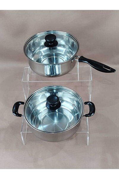 AR Pot + Casserole Set of 2 Pieces, Stainless Steel, 20 cm