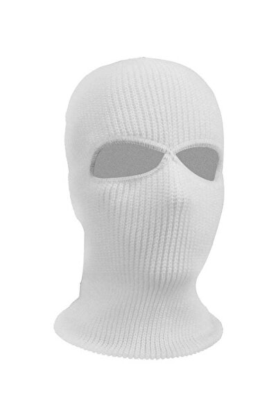 Generic Winter Warm Ski Cycling 2 Hole Balaclava Hood Cap Full Face Mask White