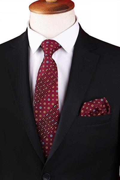 Kravatkolik Murazzorotto Style Burgundy Small Pattern Pleated Tie Crk95