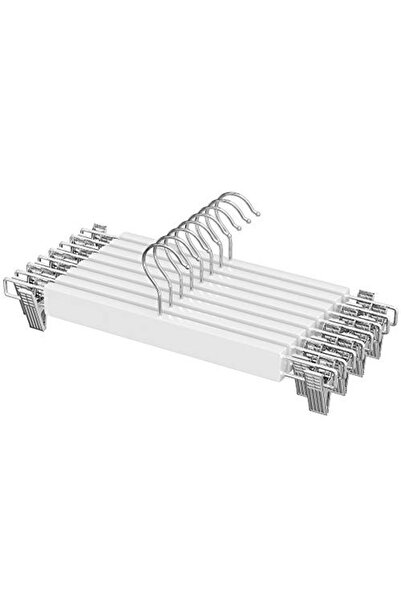 Talis Set of 8 wooden hangers, Songmics, White, 34x1.2x12.5 cm