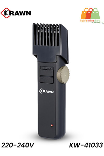 KRAWN ماكينة قص الشعر الكهربائية KW-41033 - طول قص قابل للتعديل - أسود