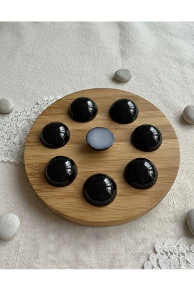 Acrylic Black Half Pearl 8 mm 100 Pieces B:76