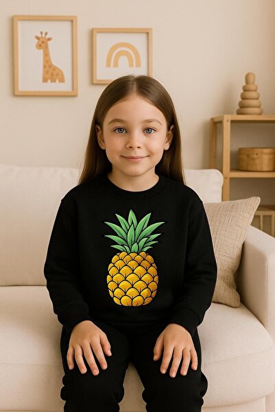 playwear Παιδικό βαμβακερό σετ φούτερ με στάμπα ανανά 3- 4 -5 -6 -7 -8 -9 -10...