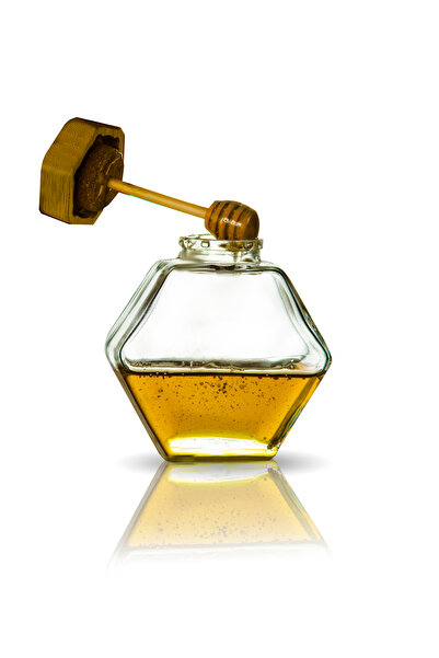 Store Bambu Kapaklı Altıgen Cam Bal Kavanozu 380 ml