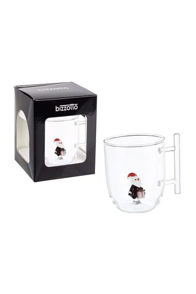 Bizzotto Cană transparentă Moș Crăciun H10 cm