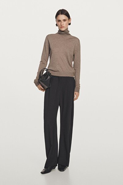 Massimo Dutti Yün karışımlı dik yaka triko kazak