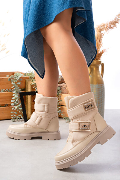 LEYDİ SHOES Mi̇la Women's Boots with Velcro