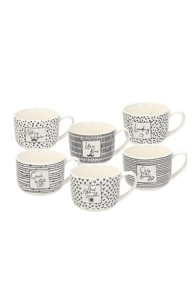 Tognana IRIS New Bone China Mug 450 ml - White/Black