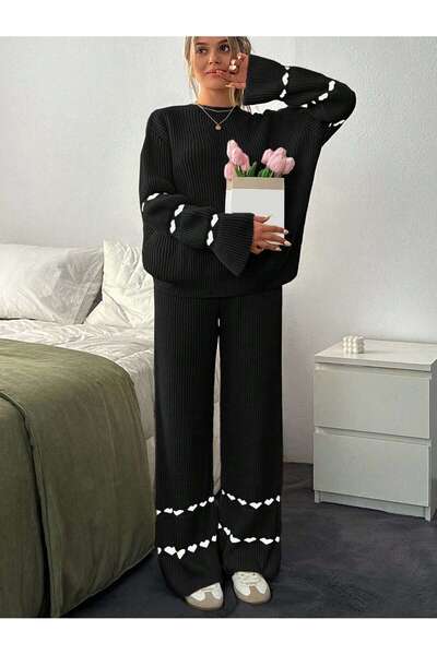 TOFAN TRİKO OVERSIZE OBLEK S DETAILY S MOTIVEM SRDCE