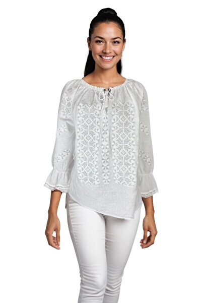 rody's forever Women's blouse O25 white/silver , size M