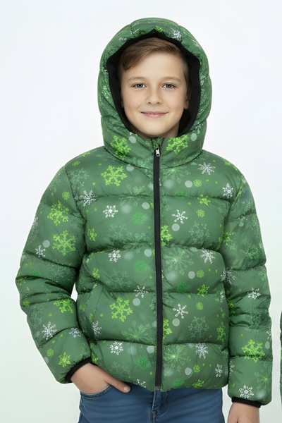 MODANINO Boy's Fleece Lined-K Hooded Patterned-Zippered Coat 12361
