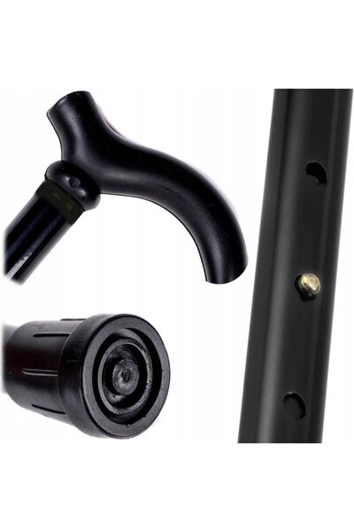 RABY Foldable orthopedic cane, aluminum, 77-90 cm, black