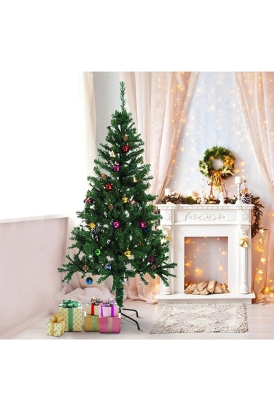 hoffmans Pachet Premium Brad Artificial Impodobit 1.8M/180M + Decoratiuni, Pom Craciun, Bogat + Suport