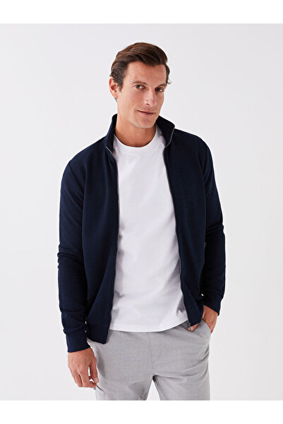 LC Waikiki Ανδρική αθλητική ζακέτα με μακριά μανίκια σε μπλε ναυτικό χρώμα ψη...