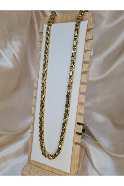 ZEYM COLLECTION Men's Gold Color Steel King Model Chain Necklace 63 cm