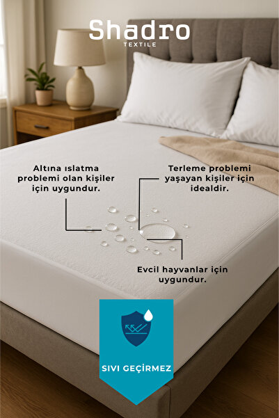 Shadro Textile Micro Fitted Full Edge Waterproof Liquid-Proof Single/Double Mattress Protector Mattress Cover White